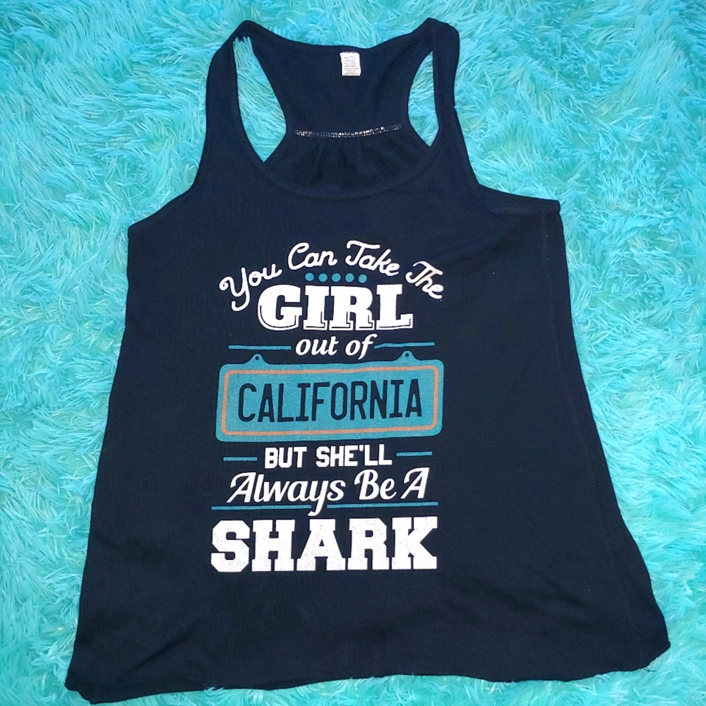 women's tri-blend racerback tank top California Sharks